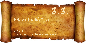 Bokse Bojána névjegykártya